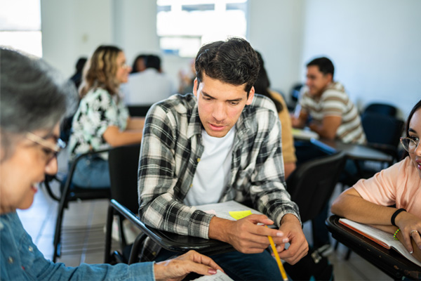 students studying