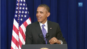 President Obama speaking at the White House Summit