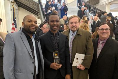 Tendai Nyakurimwa, Professor of Accounting, Mohamed Sidime, 29 Who Shine Award Recipient, James Canniff, Ed.D., Provost and Vice President of Bunker Hill Community College, Paul Moda, Director, Student Leadership and Engagement