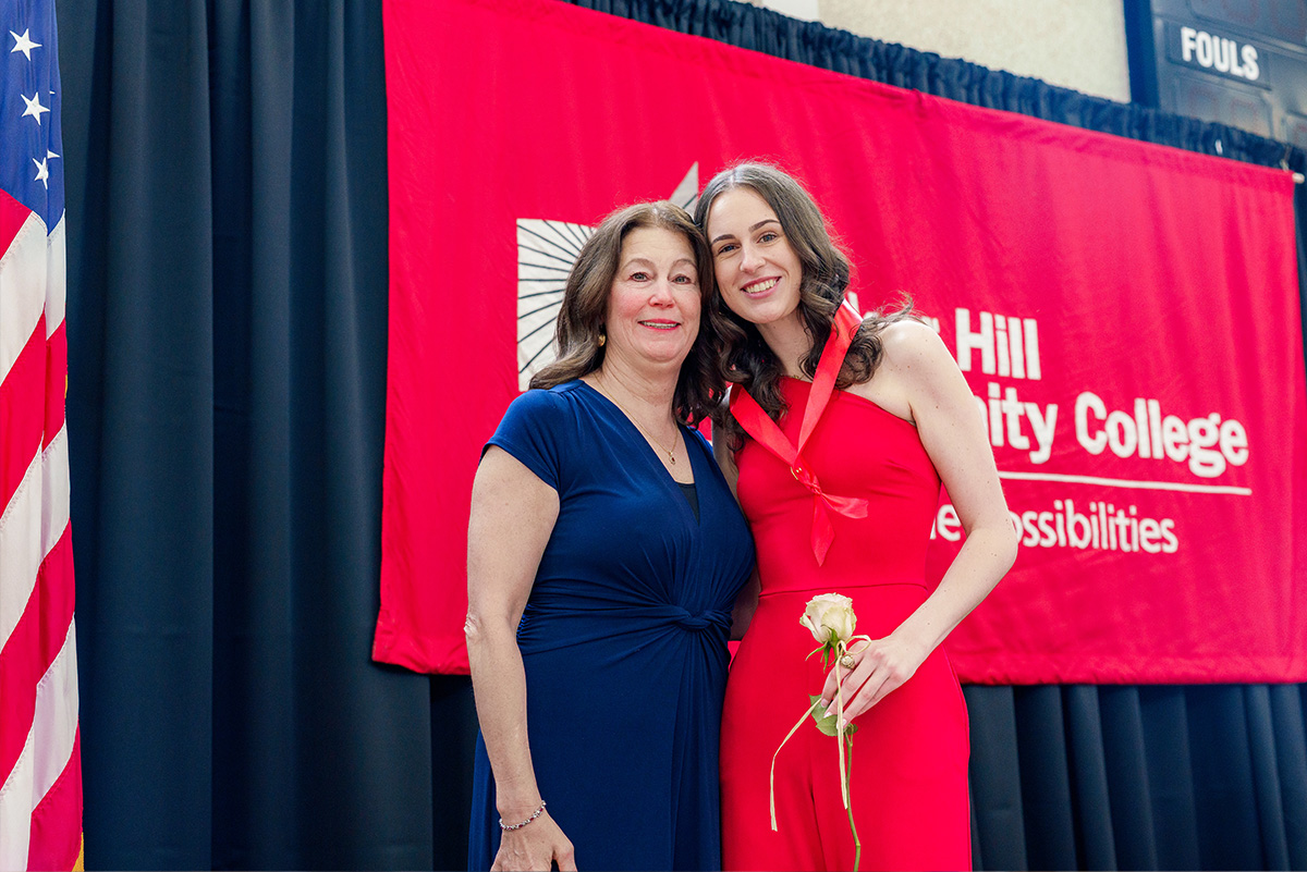 nursing student getting her pin