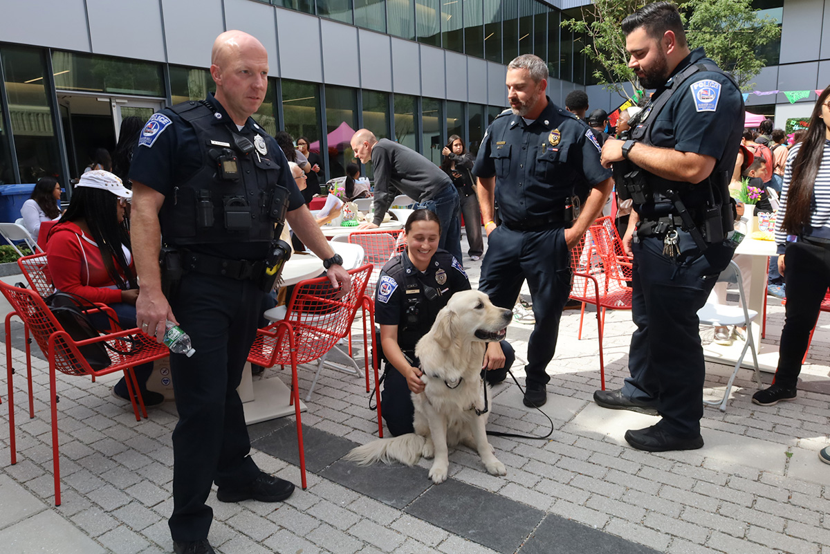 BHCC Police and Wiley the comfort today enjoying the event