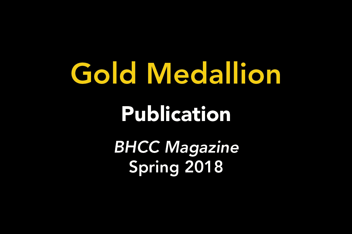 Gold Medallion. Publication. BHCC Magazine Spring 2018