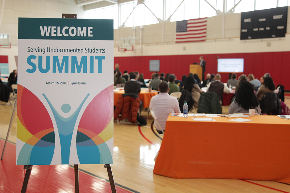 Entry table at the Serving Undocumented Students Summit