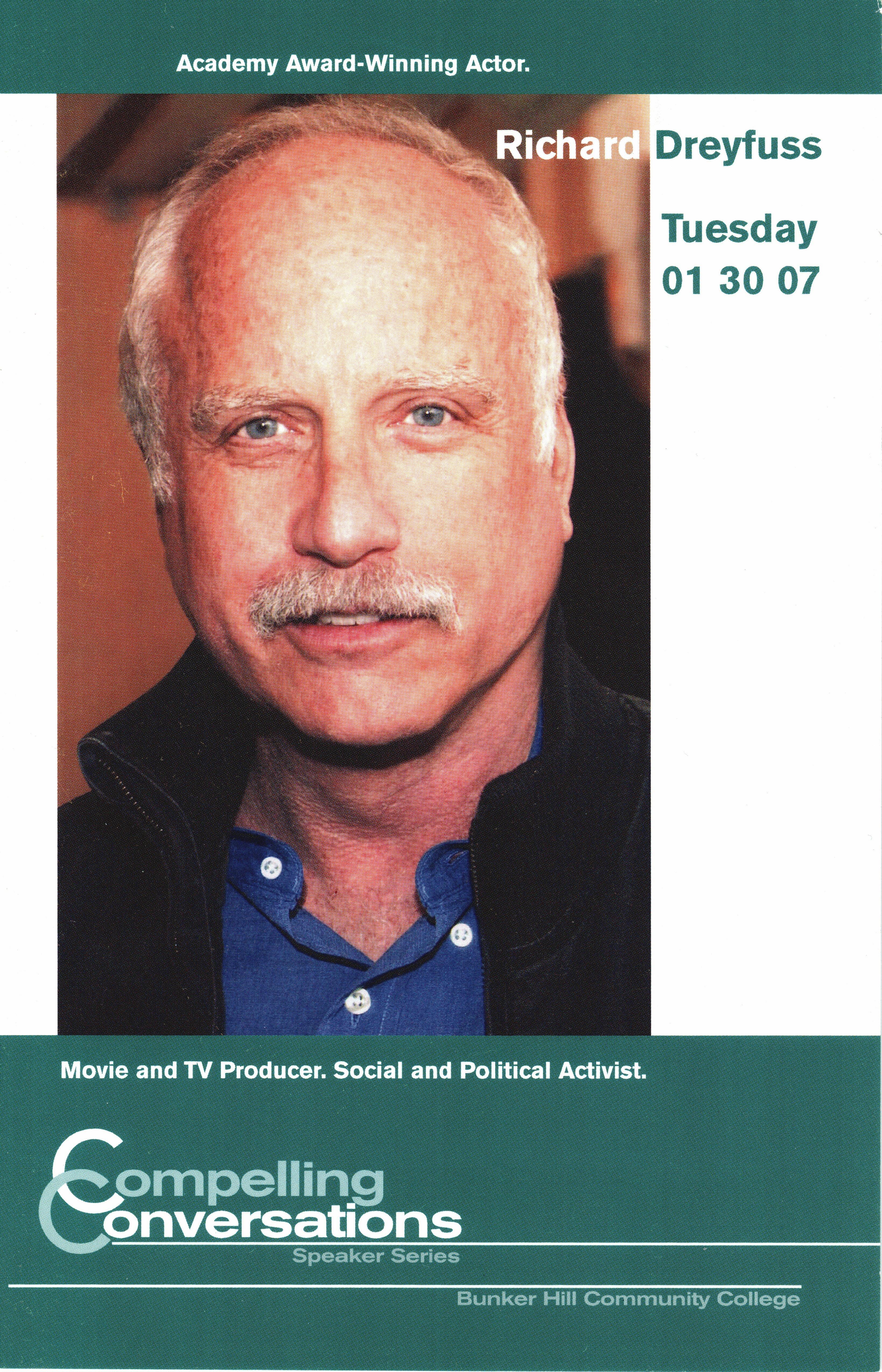 Richard_Dreyfuss07Program.jpg - Richard Dreyfuss January 30, 2007 Compelling Conversations event flyer