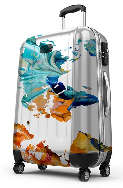 Abstract act design on a luggage