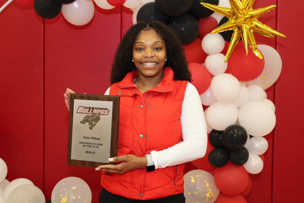 Athletic student with award
