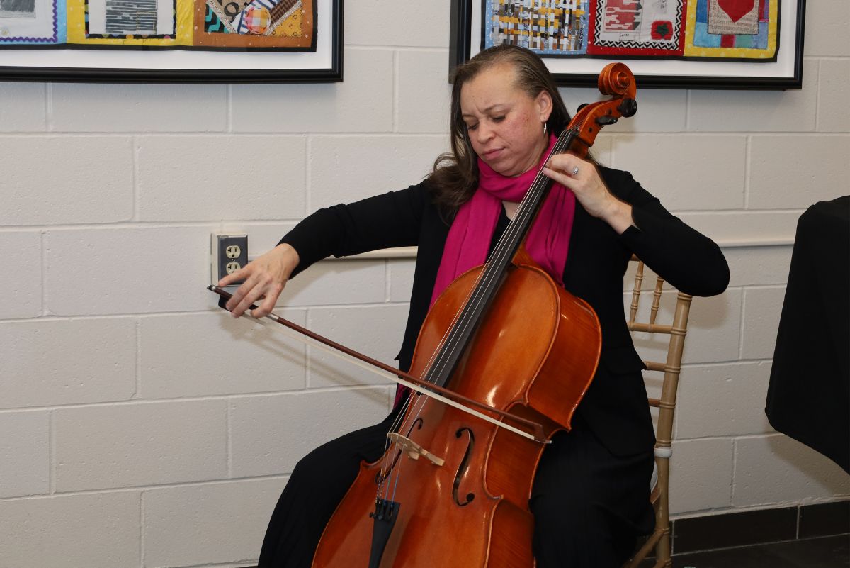 Person playing an instrument