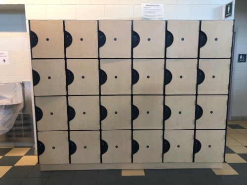 Individual lockers provided to guests