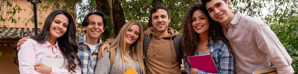 Students smiling and posing Paul Moda
